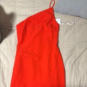 Lovers + Friends Fiery Red One-Shoulder Dress